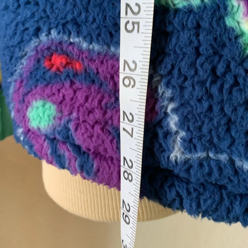 Disney Parks Mickey Mouse Sherpa Fleece Sweater US Size large Multicolor Faces - Picture 9 of 13